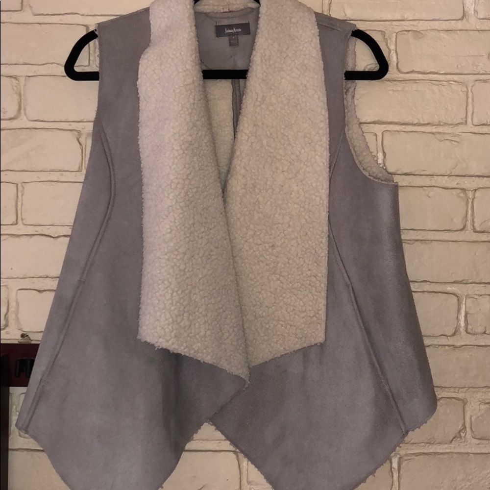 Neiman Marcus Faux fur shearling vest